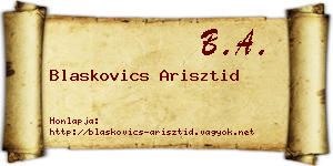 Blaskovics Arisztid névjegykártya